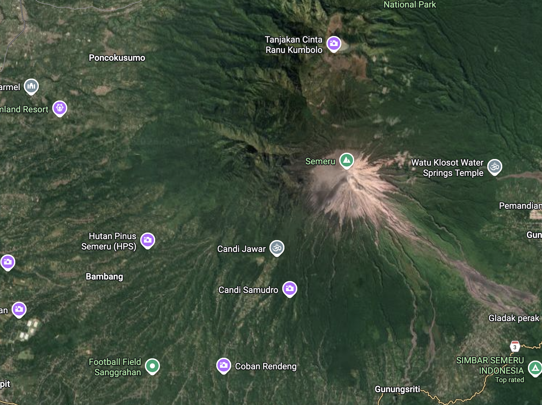 Peta jalur Lereng Semeru